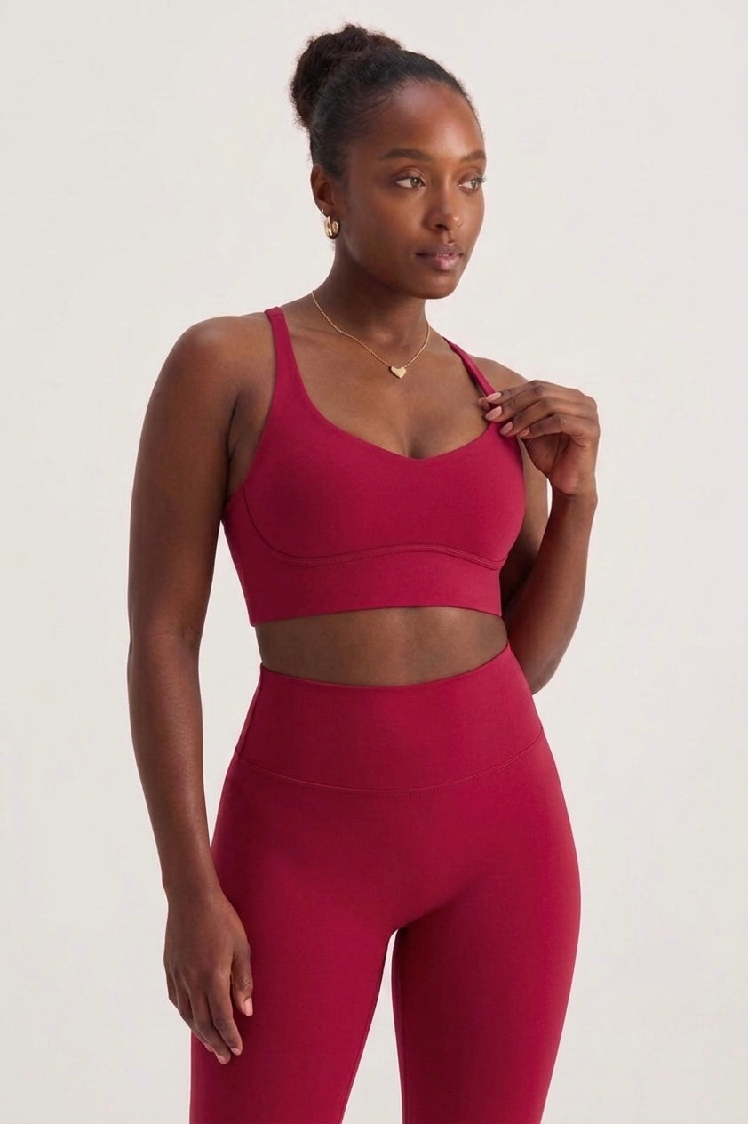second skin cross back sports bra