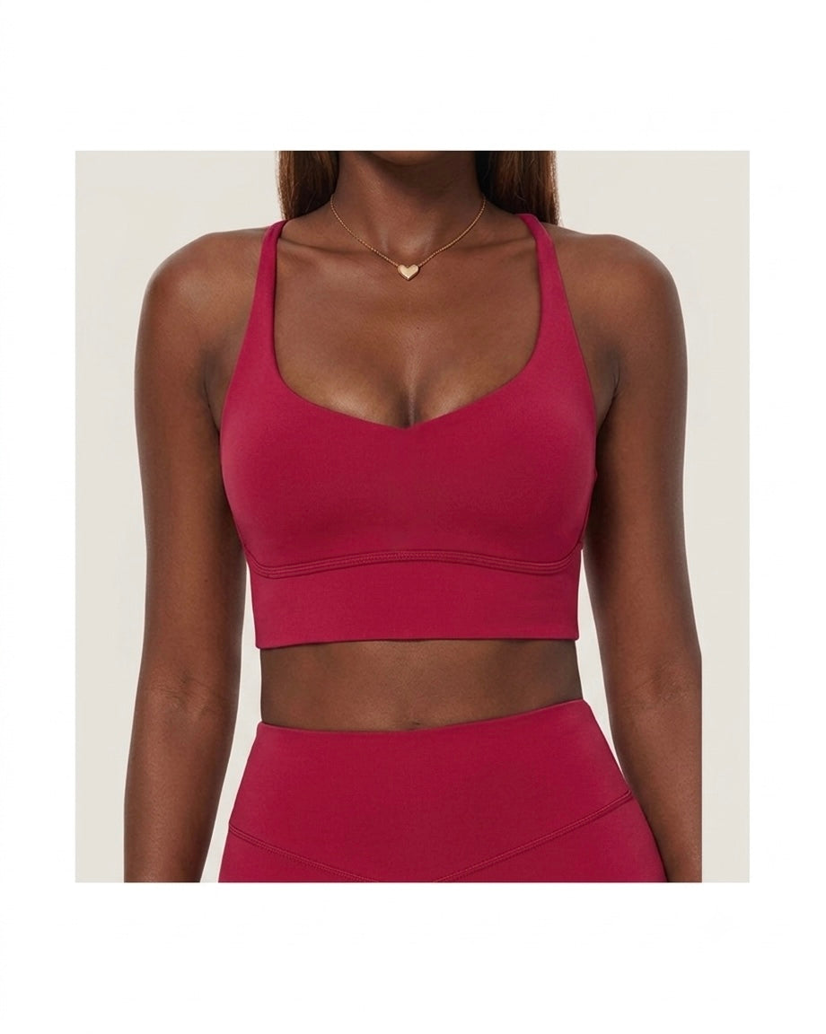 second skin cross back sports bra