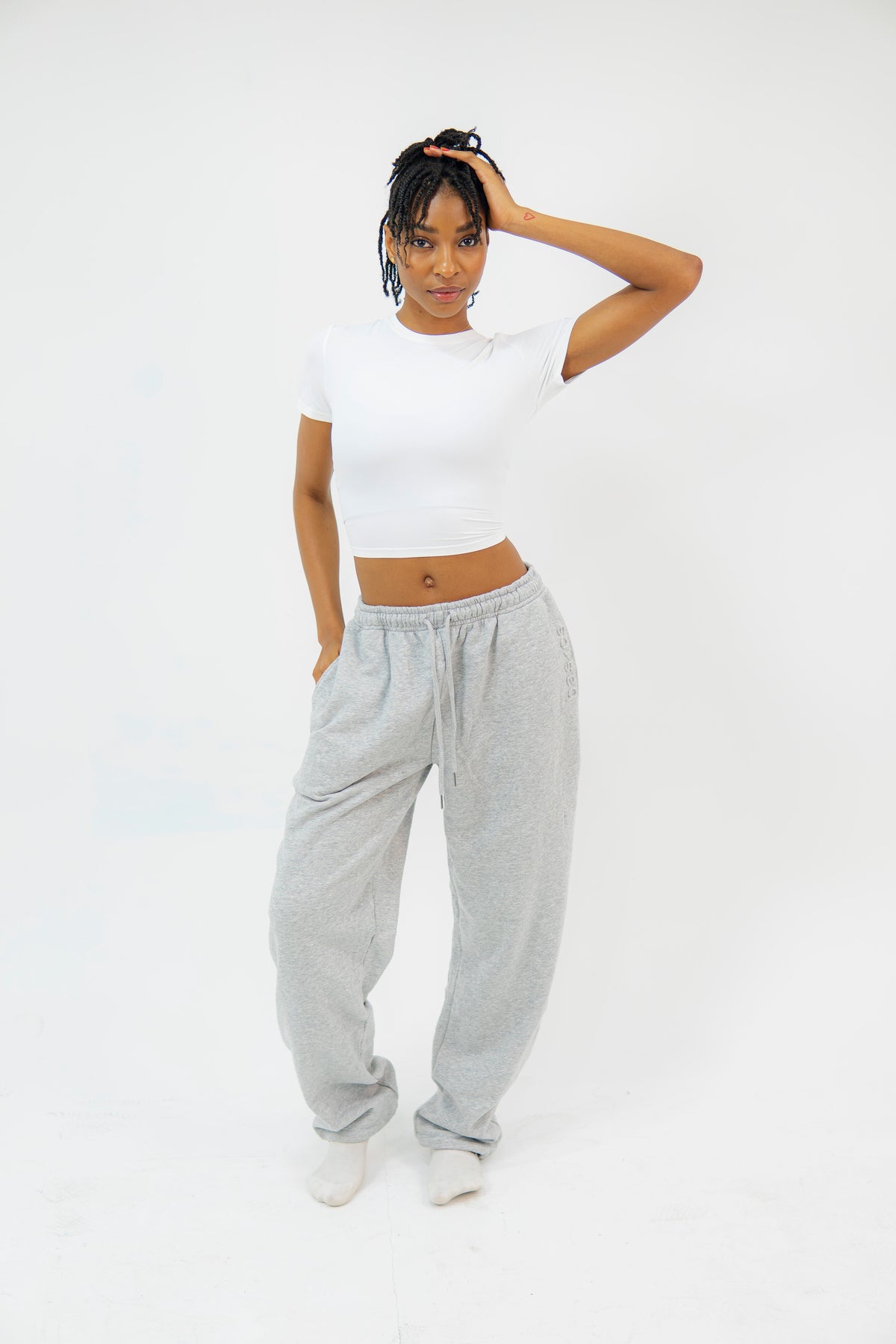 embossed straight leg sweatpants Basics Lagos