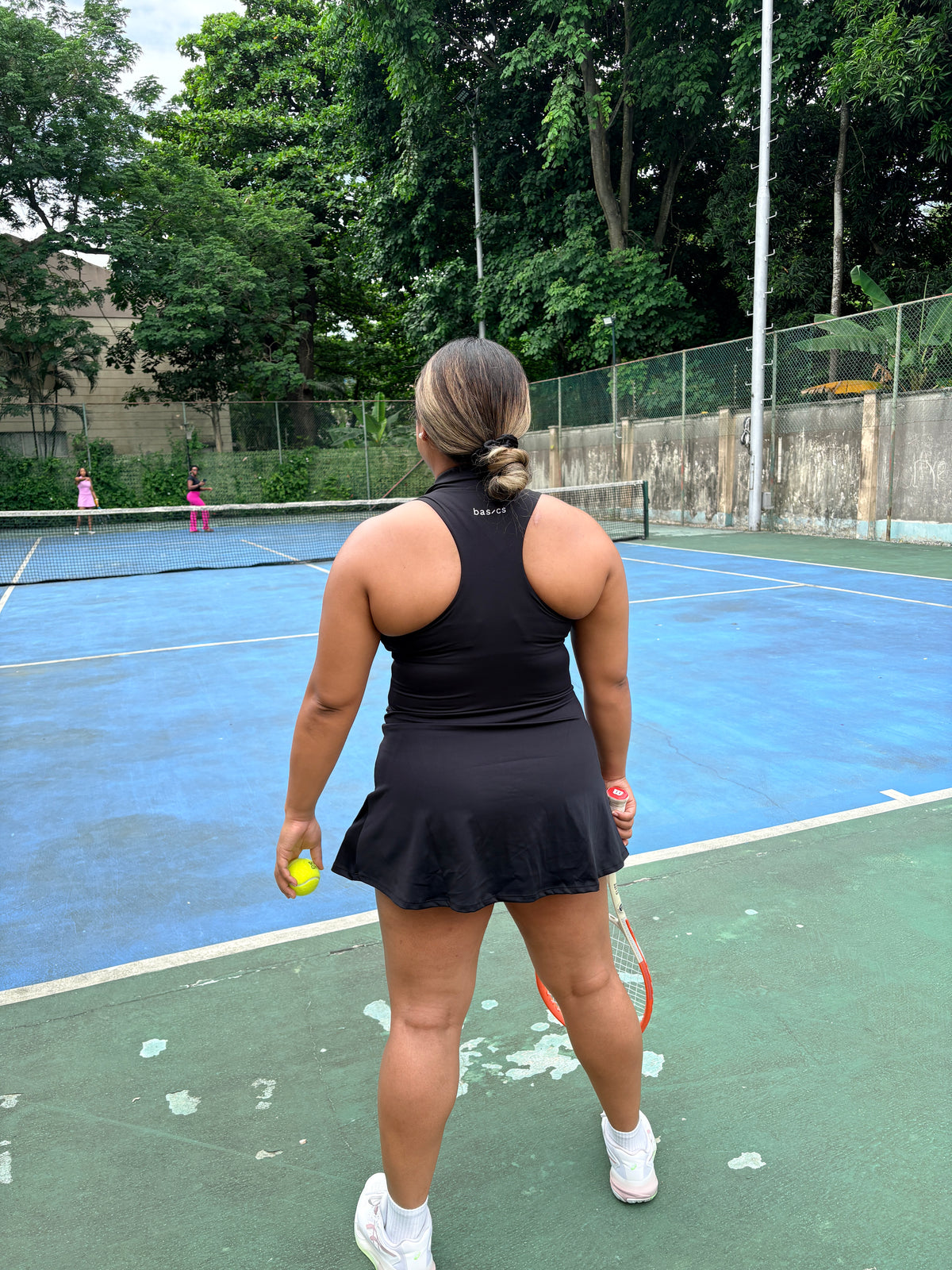 coreflex™ racer back dress with built-in shorts