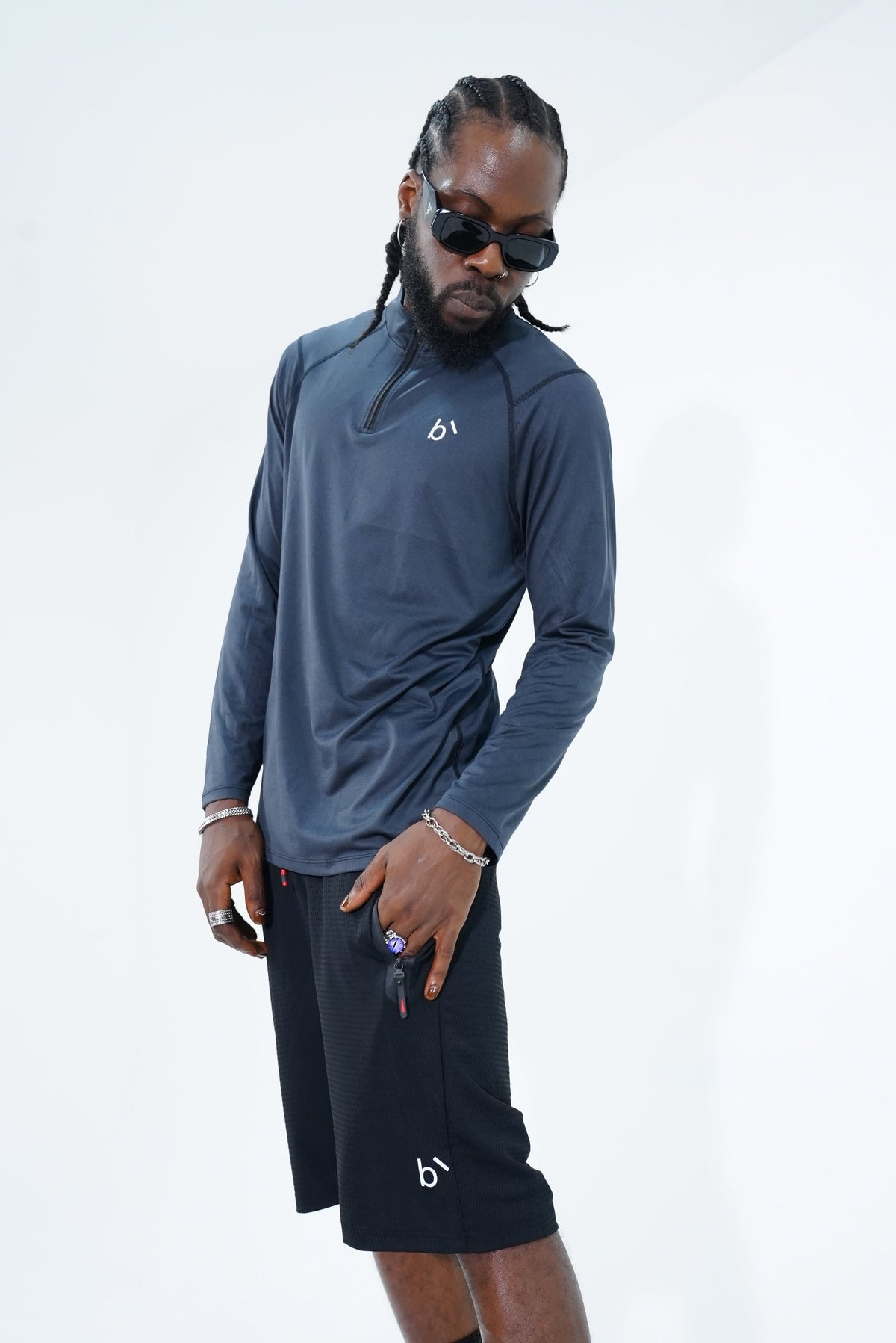 essential half zip long sleeve Basics Lagos
